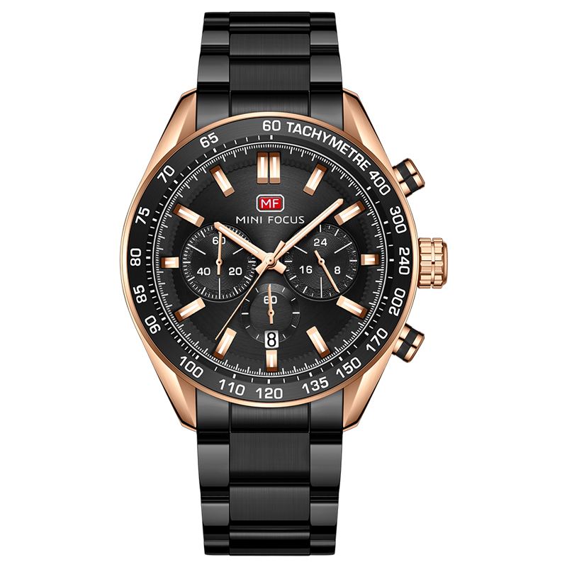 Med Kalendervindue Luminous Pointer 3 Sub-dial 3atm Vandtæt Herrearmbåndsur Quartz Watch