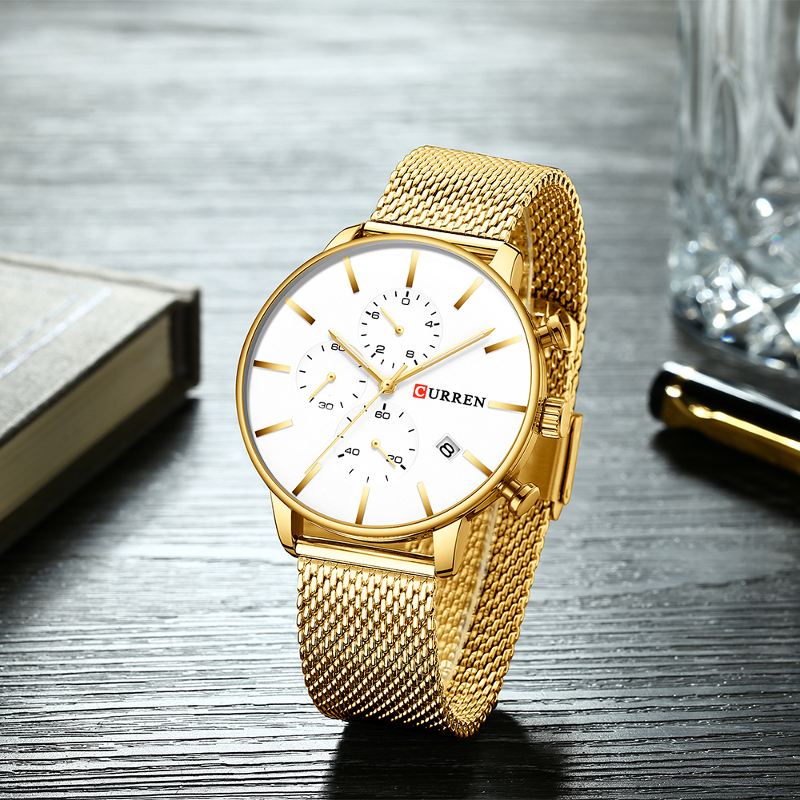 Mode Business Herre Watch Light Luksus Vandtæt Quartz Ur Med Stor Skive