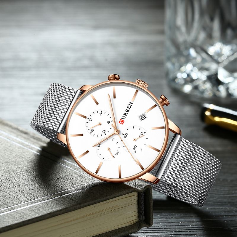 Mode Business Herre Watch Light Luksus Vandtæt Quartz Ur Med Stor Skive