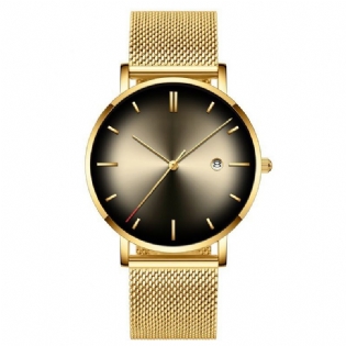 Mode Casual Business Gradient Color Multi-function Mesh Strap Quartz Watch