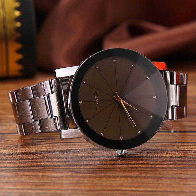 Mode Casual Vandtæt Rustfrit Stål Rem Mænd Quartz Watch