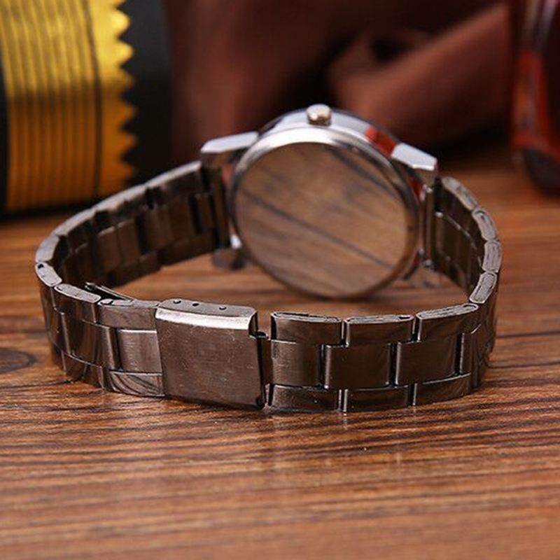 Mode Casual Vandtæt Rustfrit Stål Rem Mænd Quartz Watch