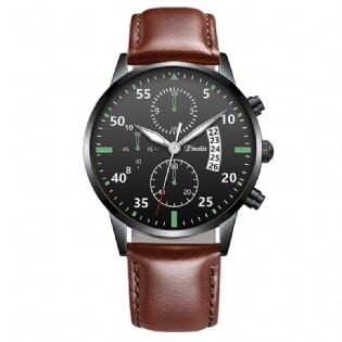 Mode Elegant Business Casual Sportsbælte Læderbånd Herre Quartz Watch
