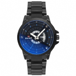 Mode Herreur 3atm Vandtæt Lysende Dato Uge Display Quartz Watch
