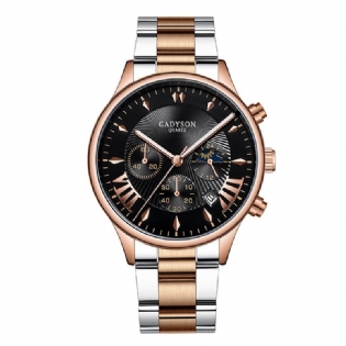 Mode Mænd Watch Dato Display Business Rustfrit Stål Rem Quartz Watch