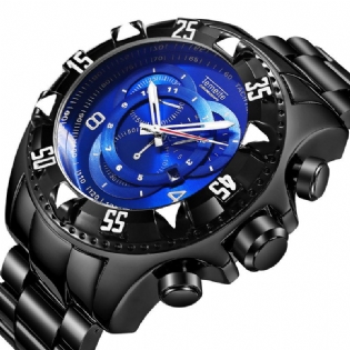 Mode Mænd Watch Large Dial Luminous Date Display Quartz Watch