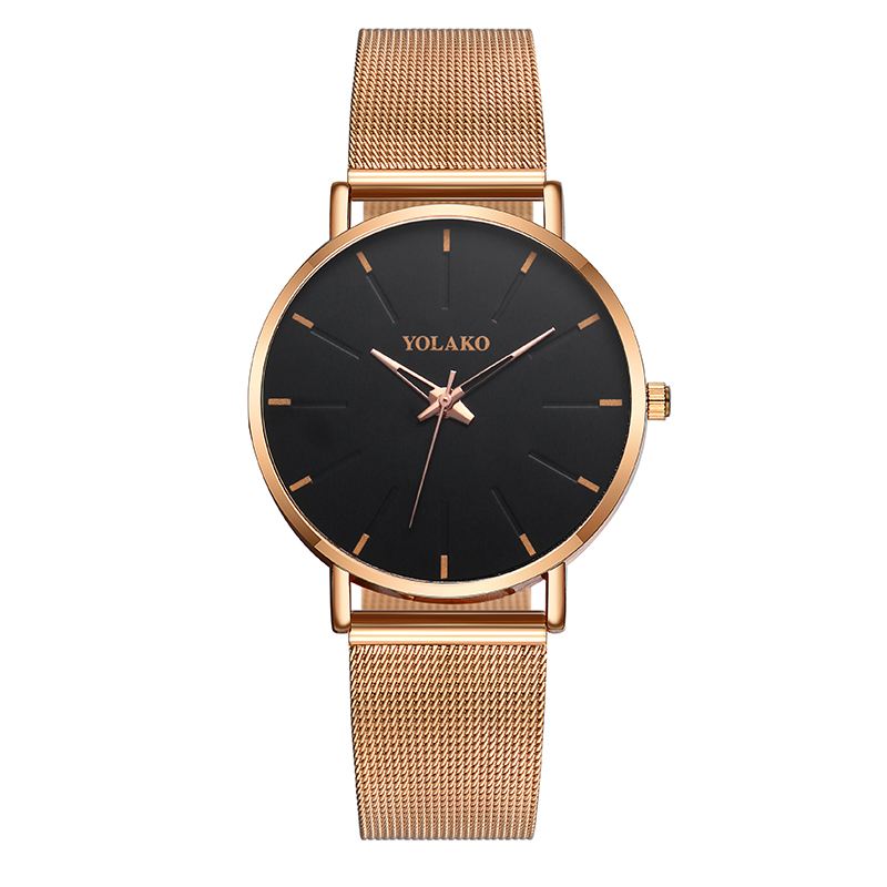 Mode Mesh Stålrem Årsagsstil Simple Dial Herre Watch Quartz Watch