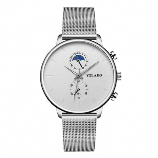 Mode Mesh Strap Mænd Vandtæt Business Style Watch Quartz Watch