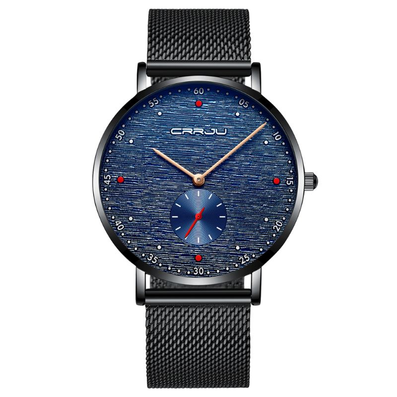 Mode Red Dot Design Fuld Stål Anden Urskive Mænd Quartz Watch