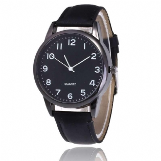 Mode Simple Læderrem Herre Quartz Watch