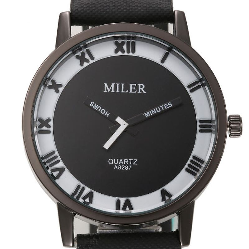 Mode Unisex Mandlige Kvindelige Læderrem Elskere Kvarts Armbåndsur