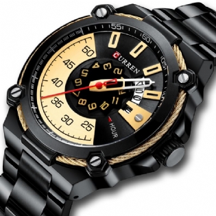 Rustfrit Stål Band Casual Style Mænd Armbåndsur Fuldt Stål Band Quartz Watch