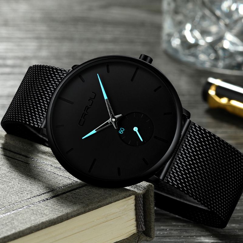 Simple Dial Bright Needle Mænd Mode Quartz Watch