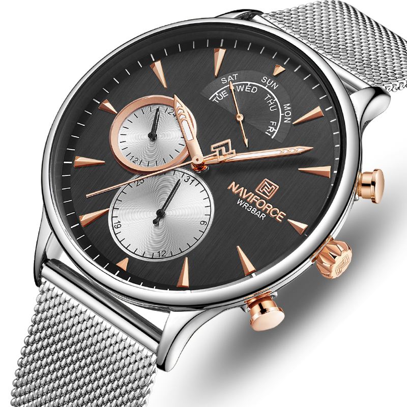 Ultra Tynd Afslappet Stil Mænd Armbåndsur Rustfrit Stål Band Quartz Watch