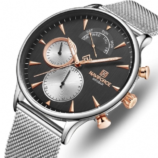 Ultra Tynd Afslappet Stil Mænd Armbåndsur Rustfrit Stål Band Quartz Watch