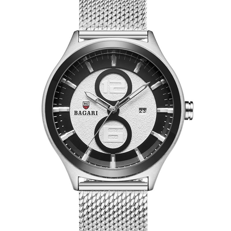 Ultratynd Business Style Herreur Mesh Steel Band Quartz Watch