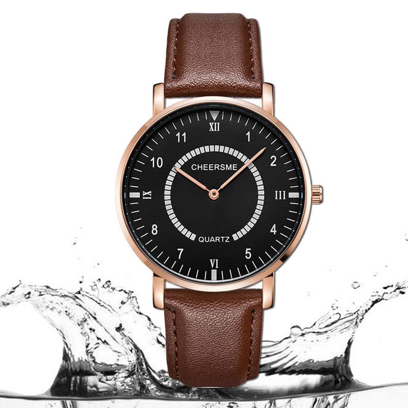 Vandtæt Armbåndsur Til Mænd Casual Style Ultra-tyndt Design Quartz Ure