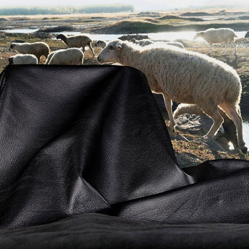 Ægte Læder Fåreskind Til Mænd Holder Varmen Gittermønster Afslappet Universal Fold Solid Fremad Hat Baret Hat