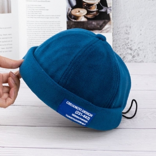 Børstet Plys Patch Melon Læder Hat Udlejer Hat