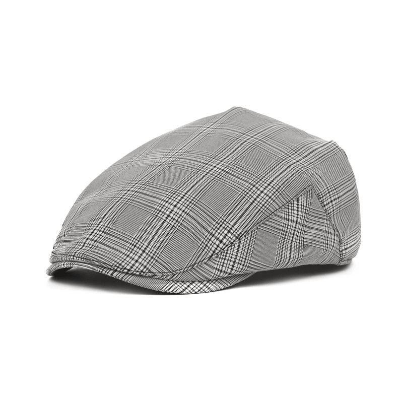 Britisk Plaid Baskerhat Mænds Forward Hat Engros Afslappet Retro Andetunge Gammel Mand Hat Dag Tynd Forår Og Sommer Tidevand