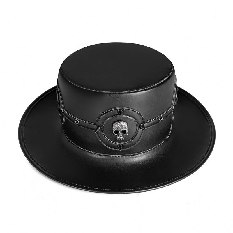 Dame Hat Plague Doctor Flat Magic Prom Europe Voksen Dame Imiteret Læder Top Industriel Hat