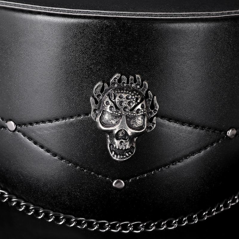 Doctor Pu Læder Magic Skull Sort Top Hat Kvindelige Fotorekvisitter