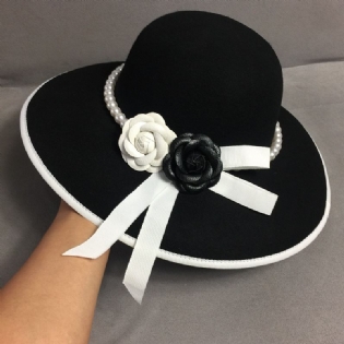 Elegant Blomster Pearl Fisherman Hat Lille Røgelse Top Hat