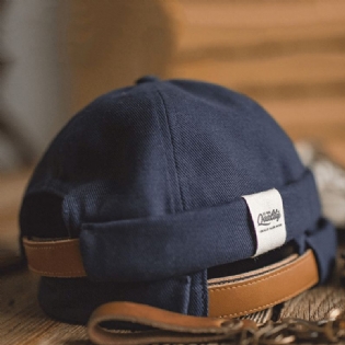 Fransk Retro Klassisk Elegant Sømandskasket Kold Hat Wild Pure Color Melon Cap Brimless Hatte