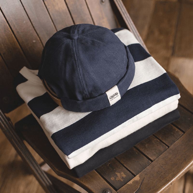 Fransk Retro Klassisk Elegant Sømandskasket Kold Hat Wild Pure Color Melon Cap Brimless Hatte