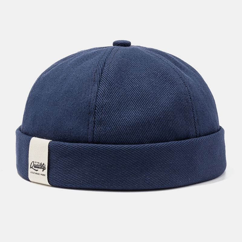 Fransk Retro Klassisk Elegant Sømandskasket Kold Hat Wild Pure Color Melon Cap Brimless Hatte