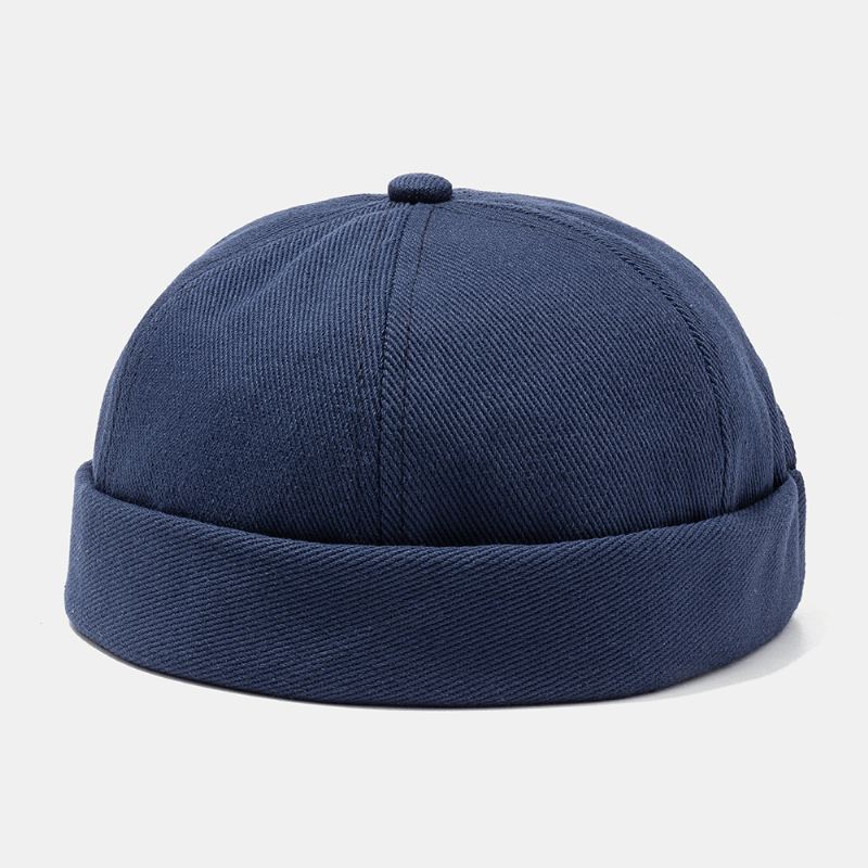 Fransk Retro Klassisk Elegant Sømandskasket Kold Hat Wild Pure Color Melon Cap Brimless Hatte