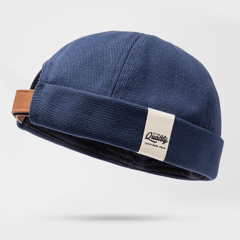 Fransk Retro Klassisk Elegant Sømandskasket Kold Hat Wild Pure Color Melon Cap Brimless Hatte