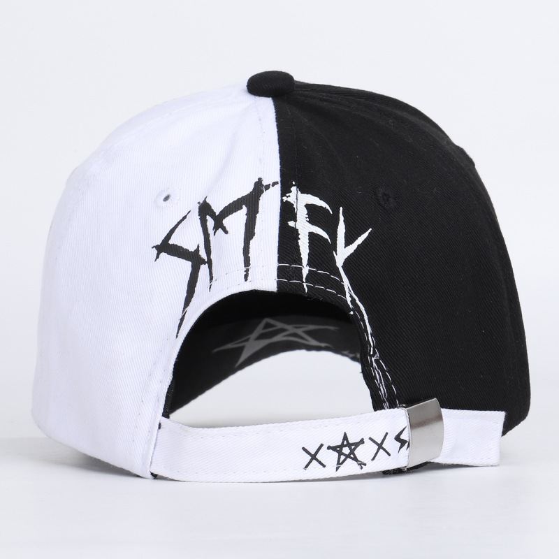 Graffiti Sort Og Hvid Farve Matchende Kasket Hip Hop Baseball Kasket