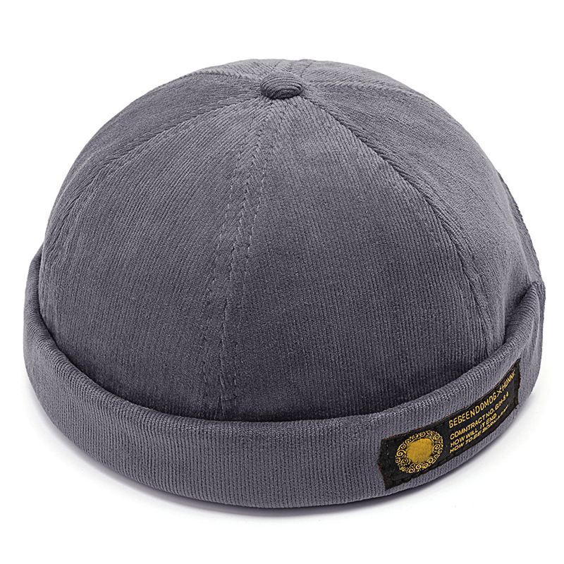 Herre Fløjlsbukser Justerbar Solid Fransk Brimless Hat Retro Kalot Sømandskasket