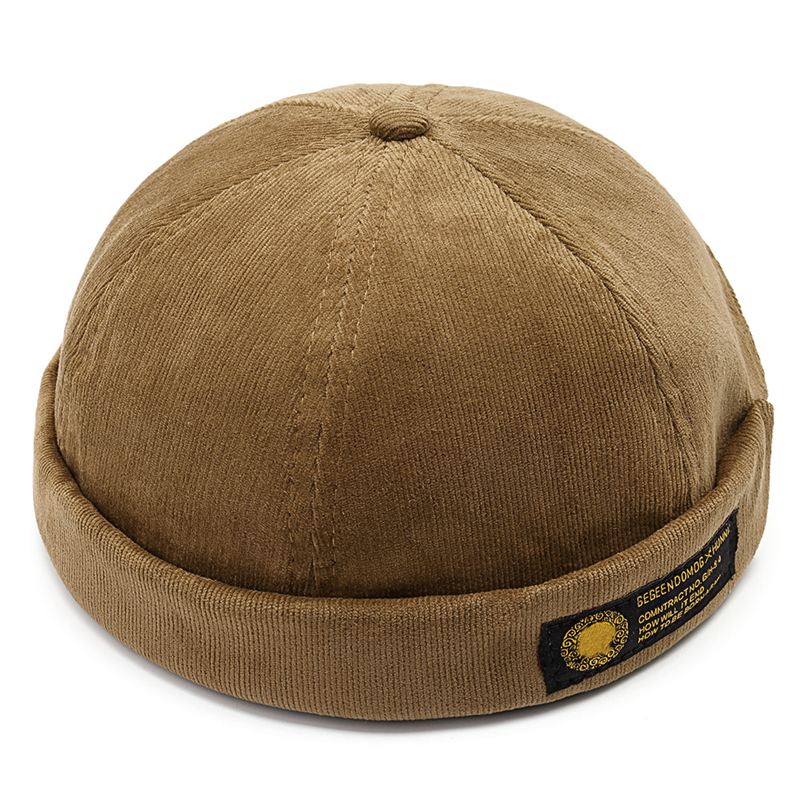 Herre Fløjlsbukser Justerbar Solid Fransk Brimless Hat Retro Kalot Sømandskasket