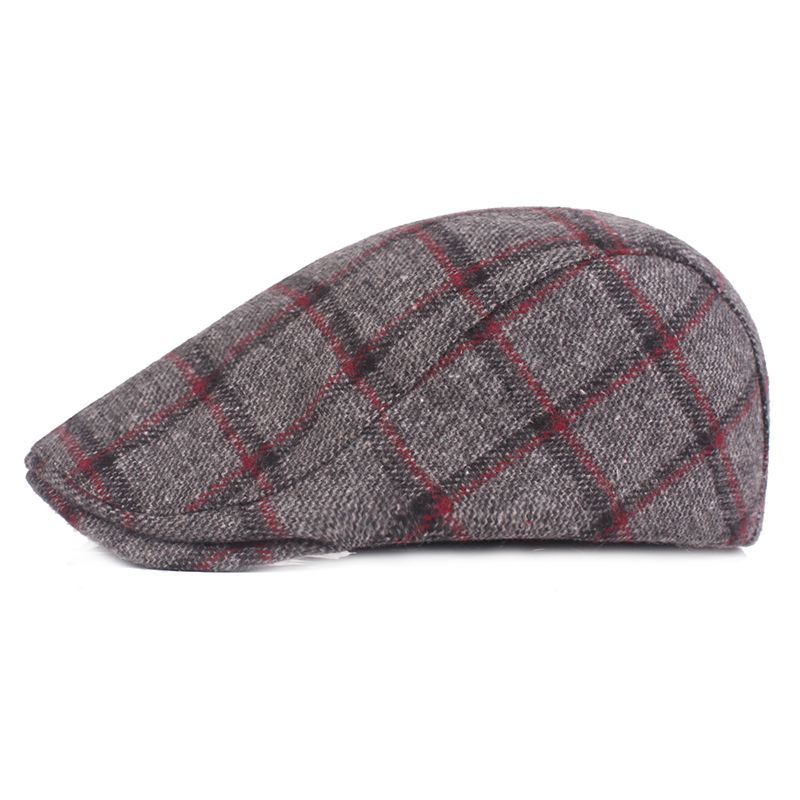 Herre Kvinders Vinter Uld Plaid Maler Basker Kasketter Outdor Justerbar Spids Cap