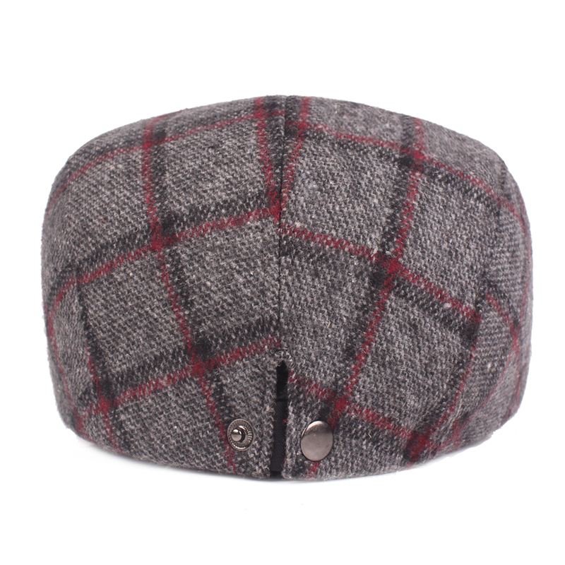 Herre Kvinders Vinter Uld Plaid Maler Basker Kasketter Outdor Justerbar Spids Cap