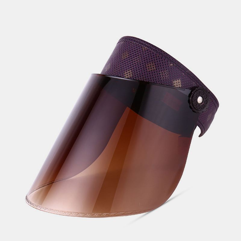 Hul Åndbar Anti-uv Big Rim Cover Face Hat Solhat Tom Top Hat
