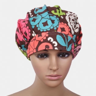 Kirurgisk Scrub Hat Cap Bouffant Med Tryk Tema Stof Medical