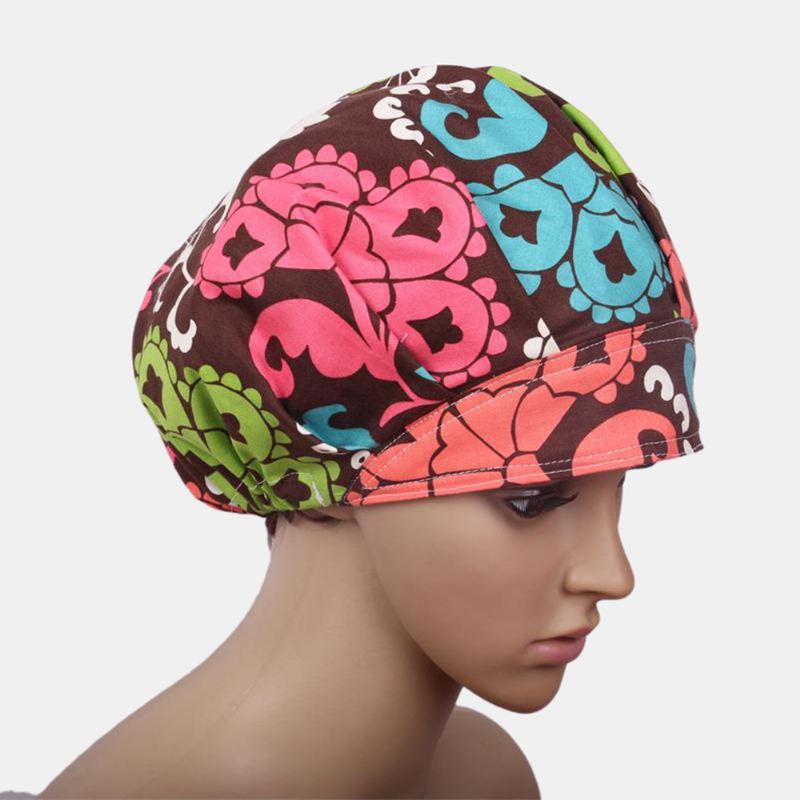 Kirurgisk Scrub Hat Cap Bouffant Med Tryk Tema Stof Medical