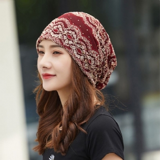 Kvinder Bomuld Etnisk Stil Blomsterbroderi Varm Casual Udendørs Brimless Beanie