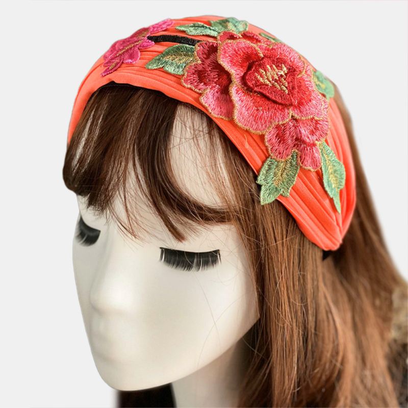 Kvinder Broderet Printet Pandebånd Vintage Blomster Etnisk