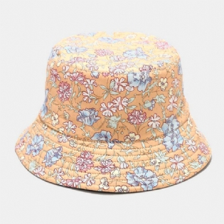 Kvinder Dobbeltsidet Sommer Uv-beskyttelse Blomstermønster Casual Udendørs Solhat Bucket Hat