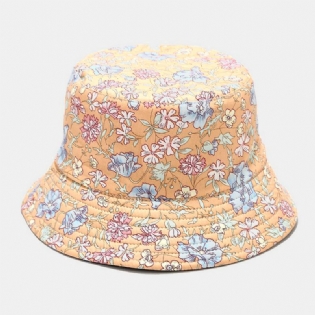 Kvinder Dobbeltsidet Sommer Uv-beskyttelse Blomstermønster Casual Udendørs Solhat Bucket Hat
