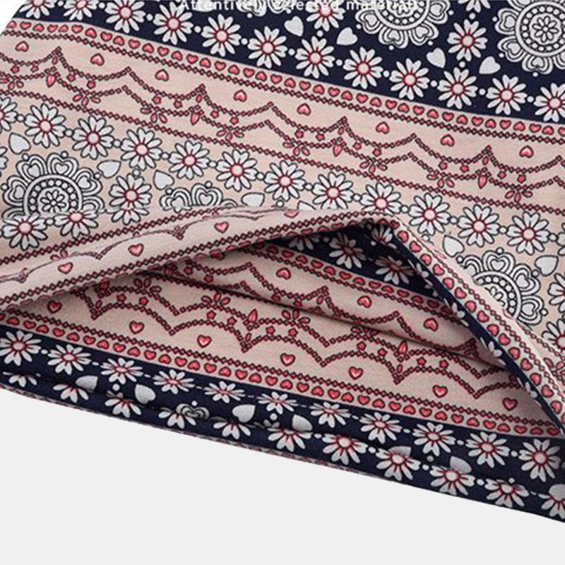 Kvinder Fuld Bomuld Ikke-allergenisk Baotou Hat Hagesmæk Modeblomst Trykt Efterår Vinter Plus Fløjl Varmt Tørklæde Beanie Hat