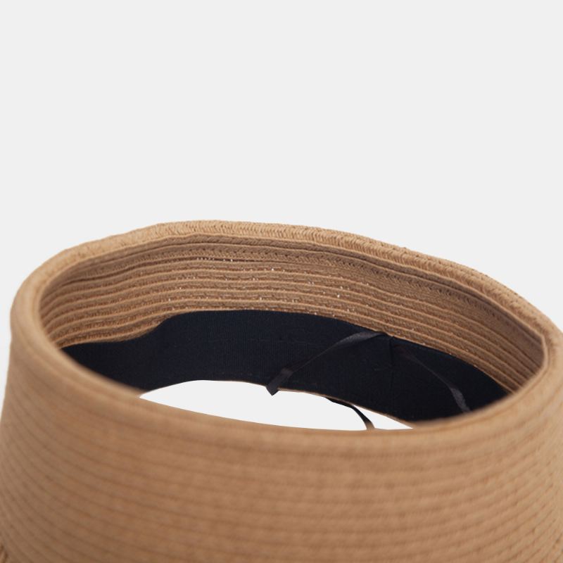 Kvinder Halm Ensfarvet Tom Top Udendørs Solcreme Åndbar Casual Straw Hat Baseball Cap