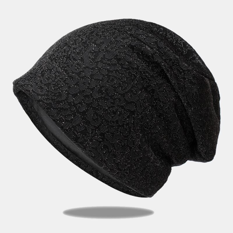 Kvinder Leopardmønster Elastisk Baotou Hat Sommer Efterår Udendørs Solskærm Åndbar Justerbar Skull Hat Beanie Hat