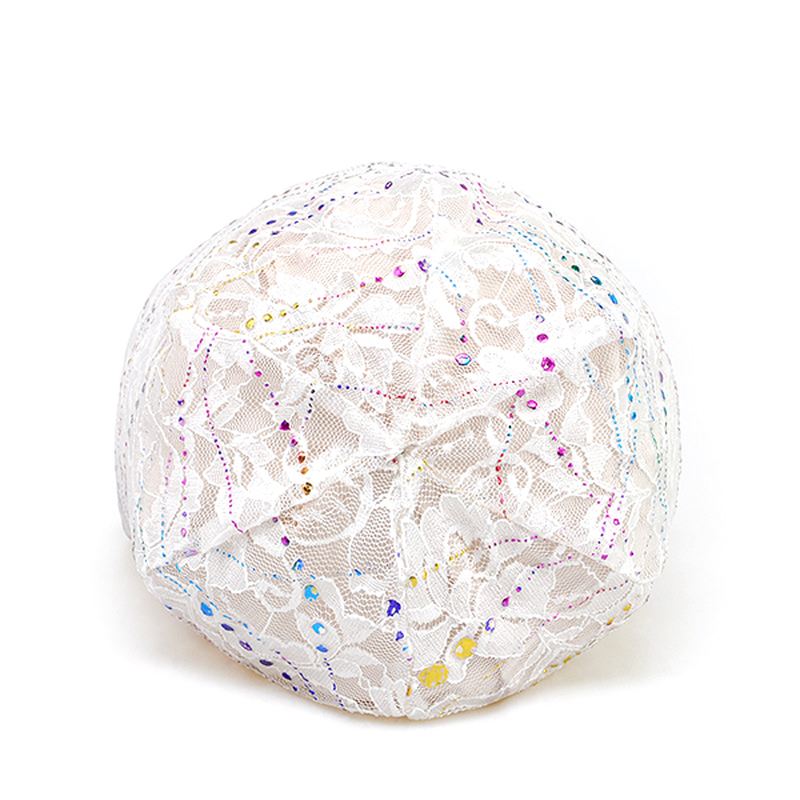 Kvinder Rhinestone Stribet Bomuld Beanie Hat Afslappet Fleksibel Efterår Varm Skullies Cap