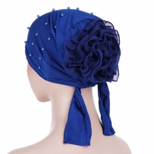 Kvinder Vintage Floral Beanie Hat Sommer Etnisk Stil Fleksibel Åndbar Turban Cap