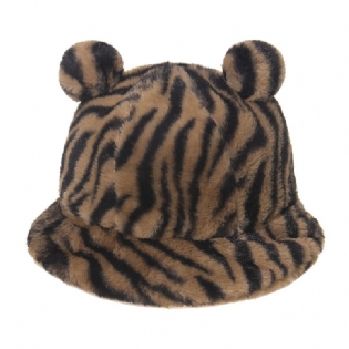 Leopard Med Tryk Bjørn Øre Ball Plys Fisherman Hat